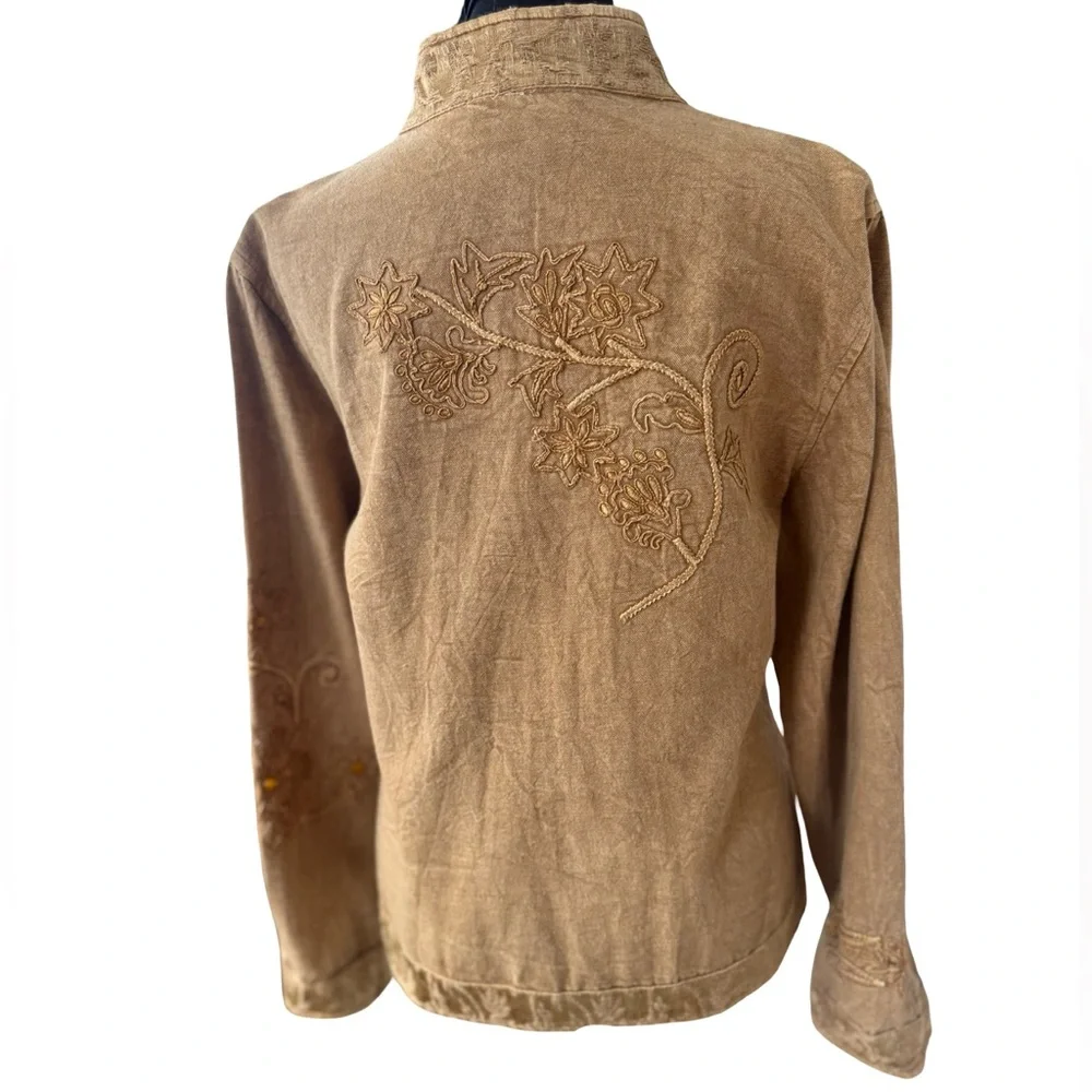 Flashback 100% Cotton Gold Embroidered Jacket
